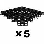 Lot de 5 stabilisateurs de gravier noir - 60 x 60 x 4 cm